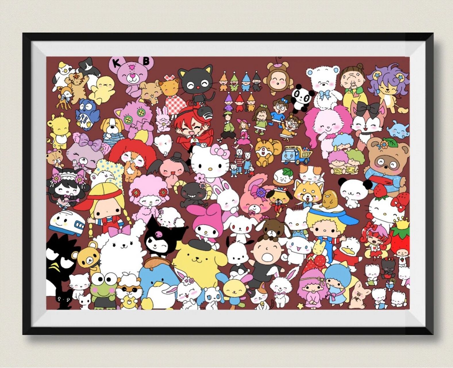 三丽鸥全家福100位成员96看看你都认识谁 画了两周,终于在中秋完成