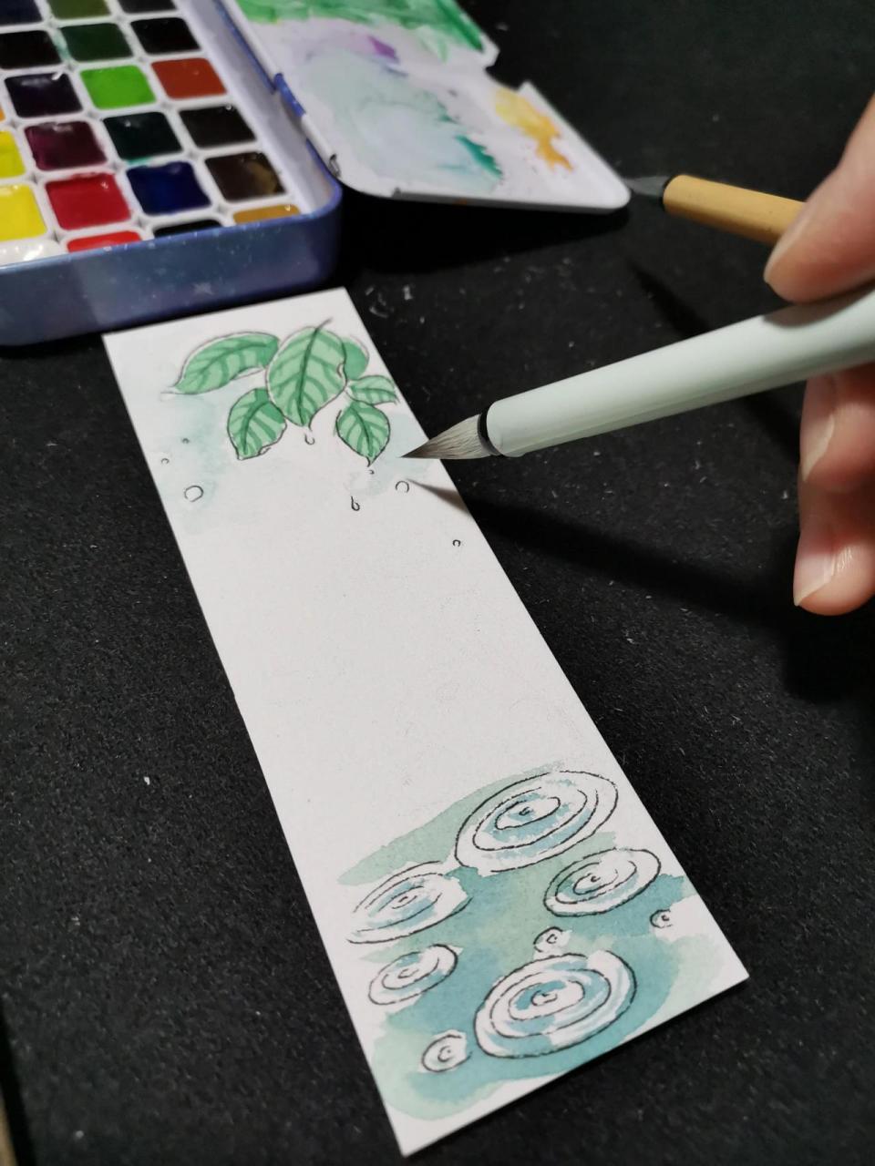 自制#二十四节气书签61雨水 灵感来自令人惊艳的冬奥会开幕式"二十