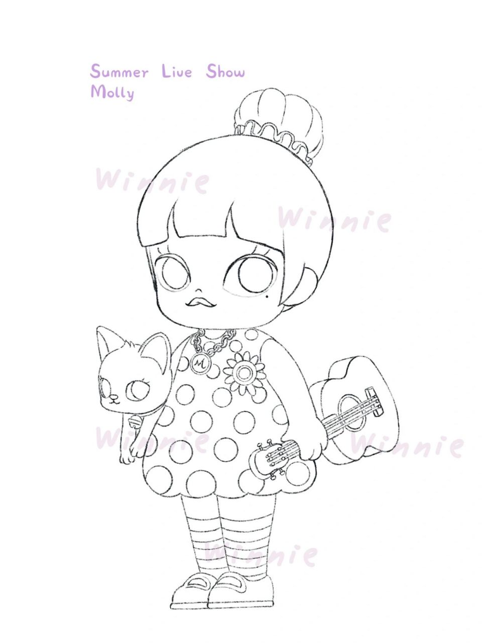 【手绘彩铅盲盒】molly夏日演出计划/附线稿 老规矩:完整绘画过程视频