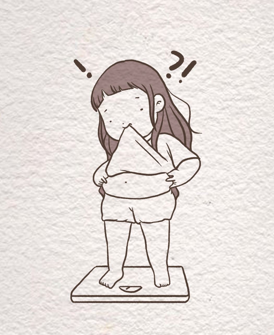 小胖叽简笔画系列 | art_illustration 93姐妹们一定要一大早称体重