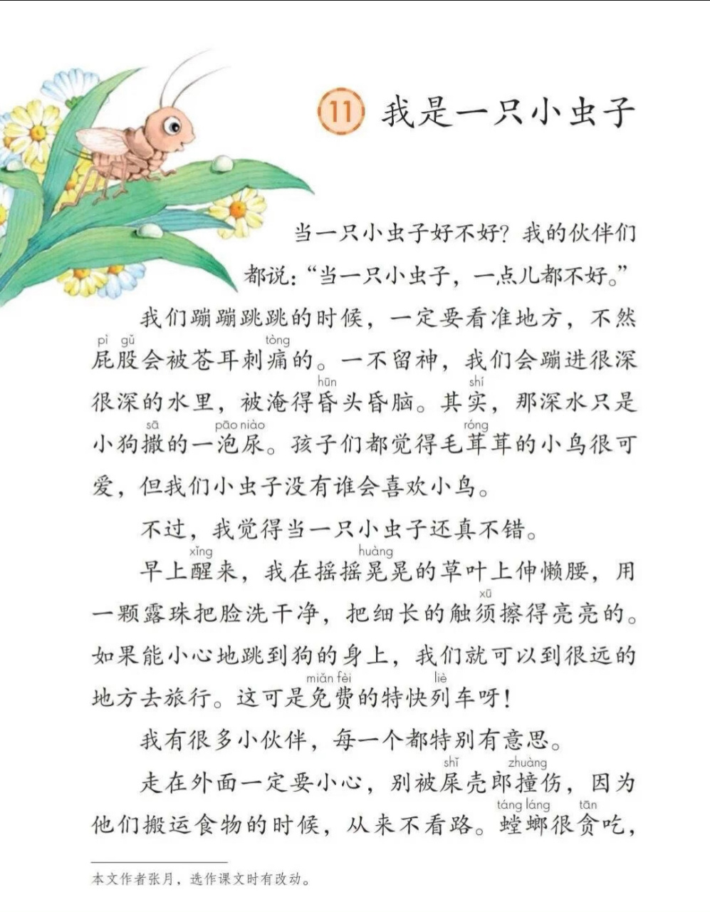 " 我们蹦蹦跳跳的时候,一定要看准地方,不然屁股会被苍耳刺痛的.