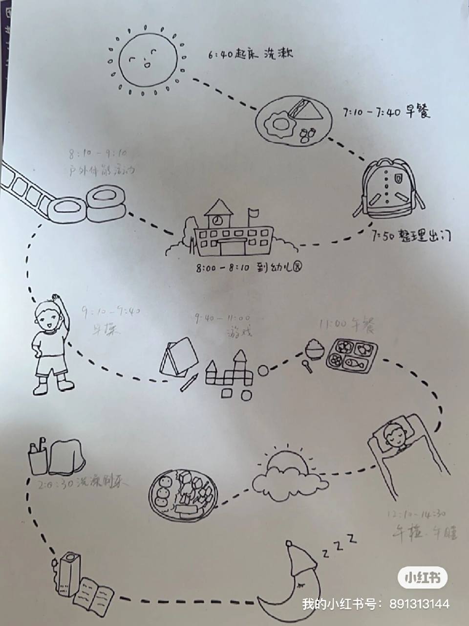 手绘幼儿园小朋友作息表 幼儿园小朋友作息表怎么画04