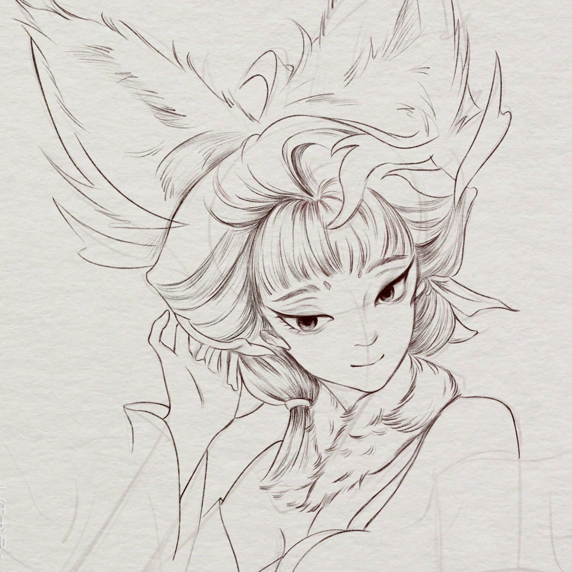 教你画王者荣耀英雄——妲己(附过程图)