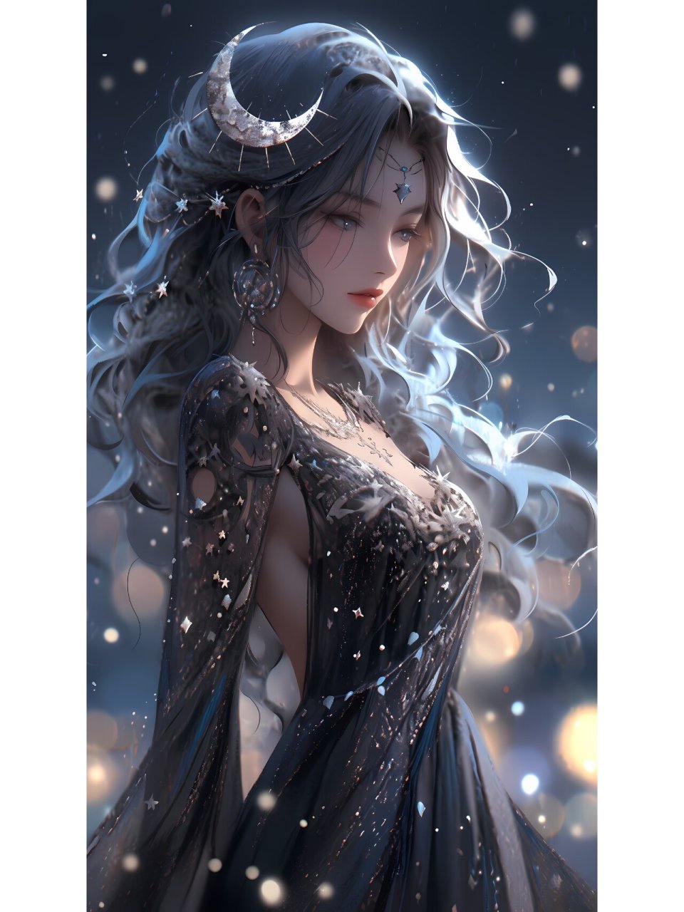 头像壁纸|月光女神 因为喜欢, 所以想为你摘下日月星辰.