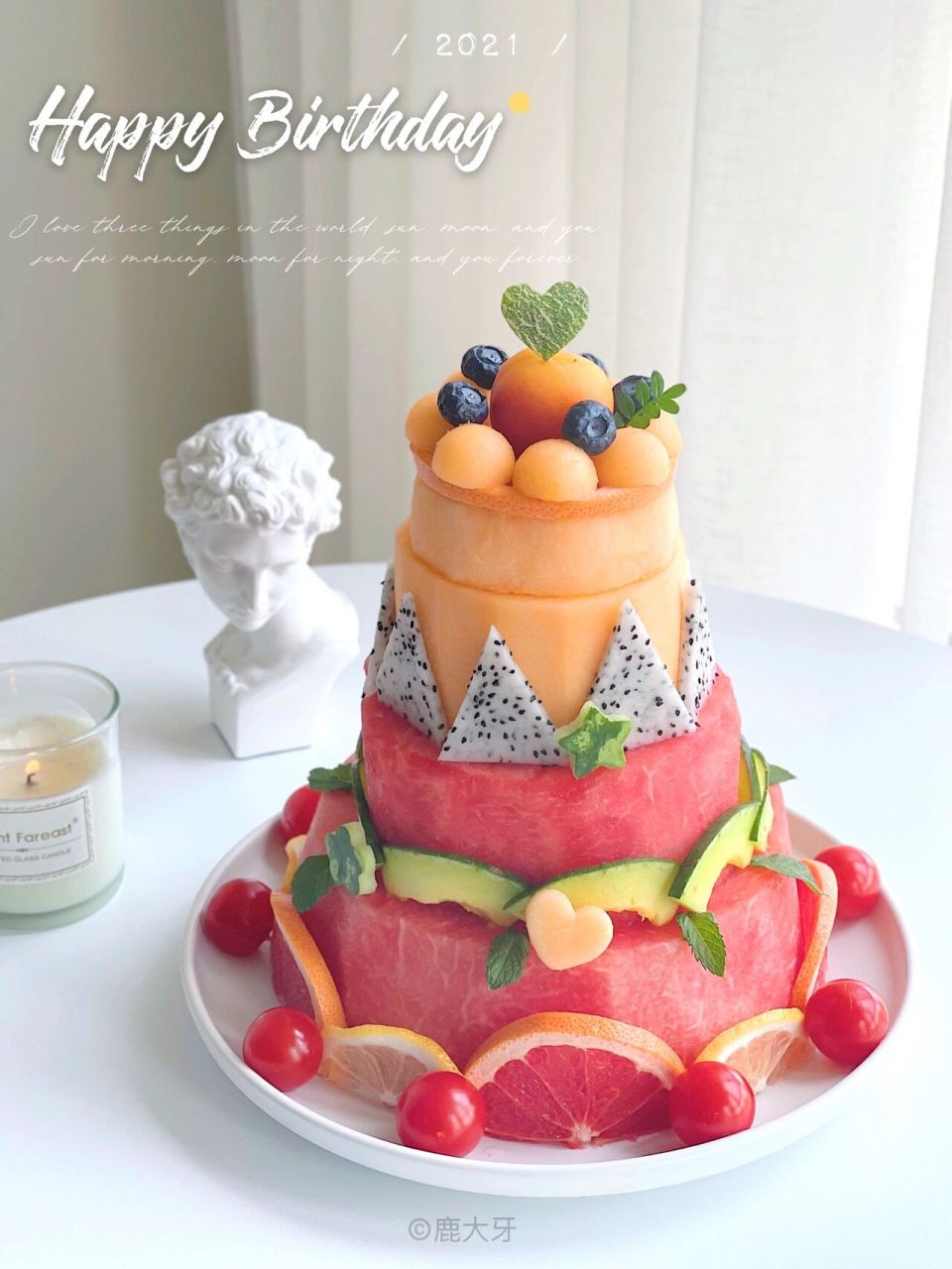 创意水果拼盘91送爱人的夏日专属生日蛋糕98 前几天在上刷到有