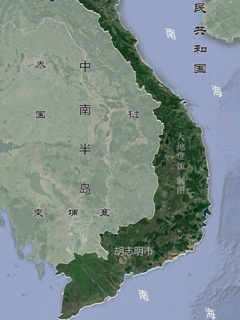 越南地图,像一根长长长的扁担 (两张图拼起来看) 01南北长,东西窄 越