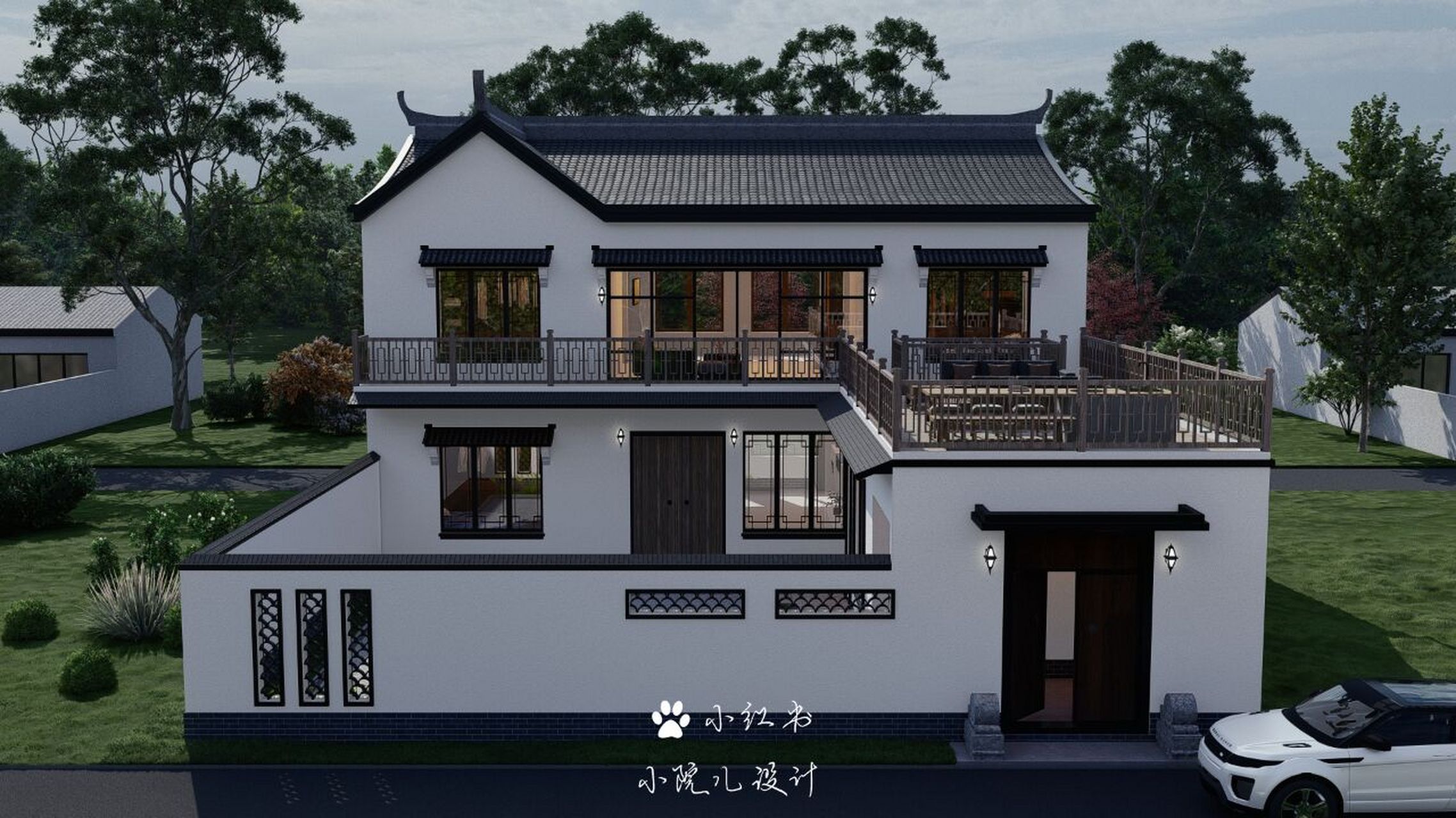 正房 厢房,二层中式自建别墅(附平面图) 92项目概况建筑面积:307.