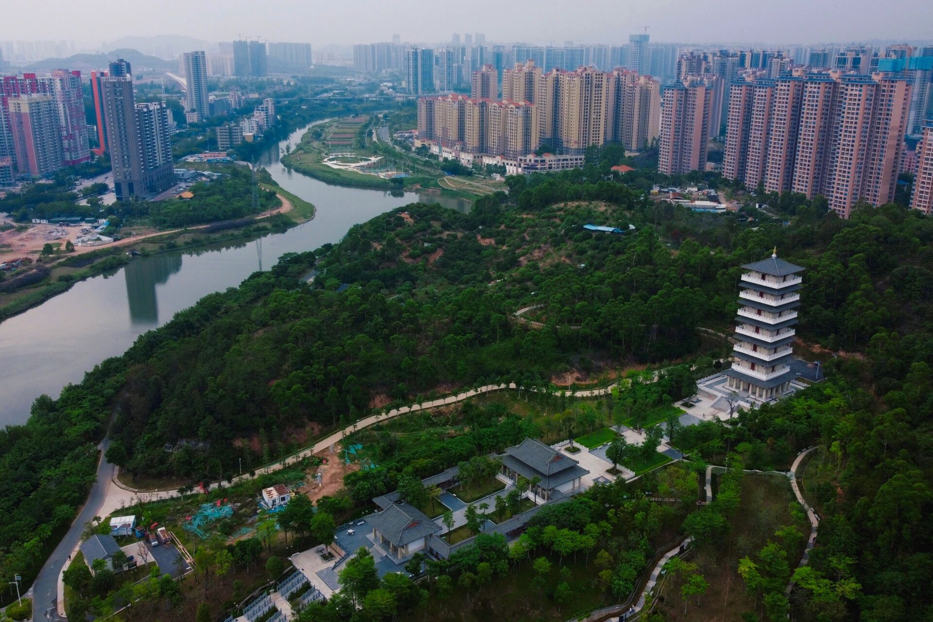 广东|惠州虎头山公园无人机周末航拍美景99 虎头山公园位于红树林