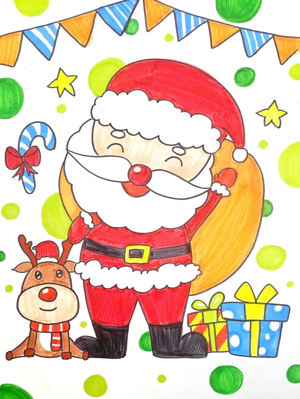 圣诞儿童画 #马克笔# #儿童画# #卡通画# #创意儿童画# #圣诞节##圣诞
