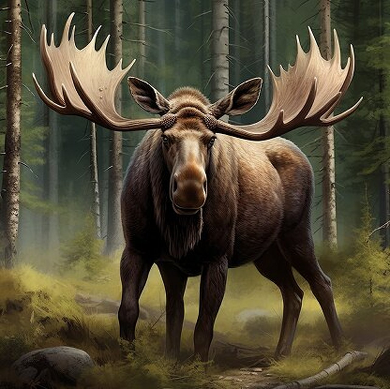 ai动物世界—驼鹿 驼鹿(英文名称:moose):是世界上最大的鹿科动物