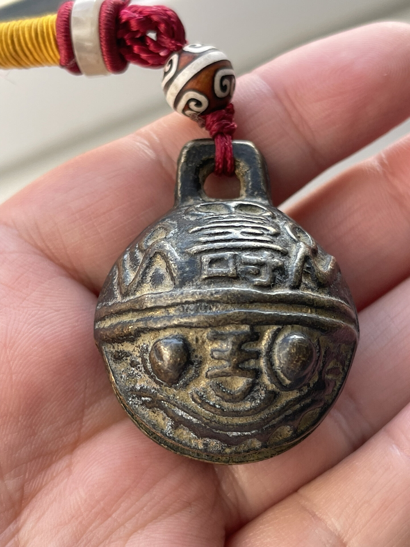 清代虎头福寿铜铃