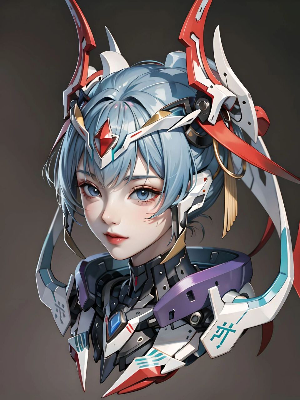 ai中国风赛博朋克机甲少女|国风赛高!