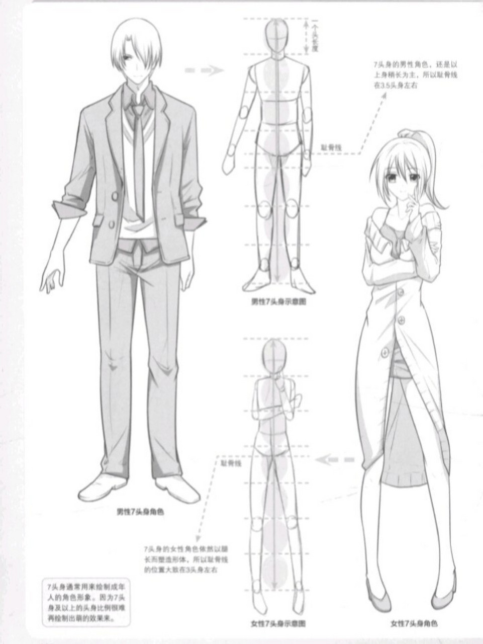 【绘画参考】动漫人物的头身比例画法参考 绘画中头身比例怎样画? 怎