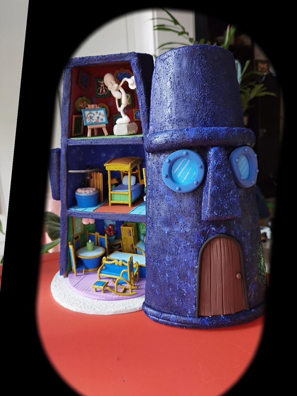 粘土:章鱼哥的房子(内有乾坤) 老板对章鱼哥的家情有独钟,不仅要还原