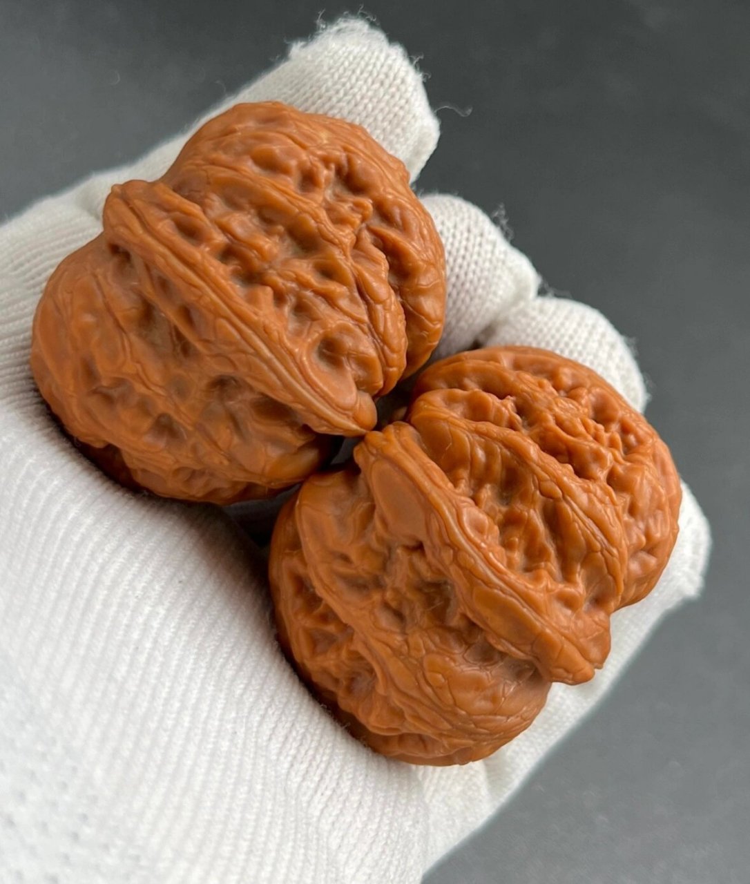 平谷元宝狮子头文玩核桃43尺端肩膀金锭子山地果精配对 全品无修的一