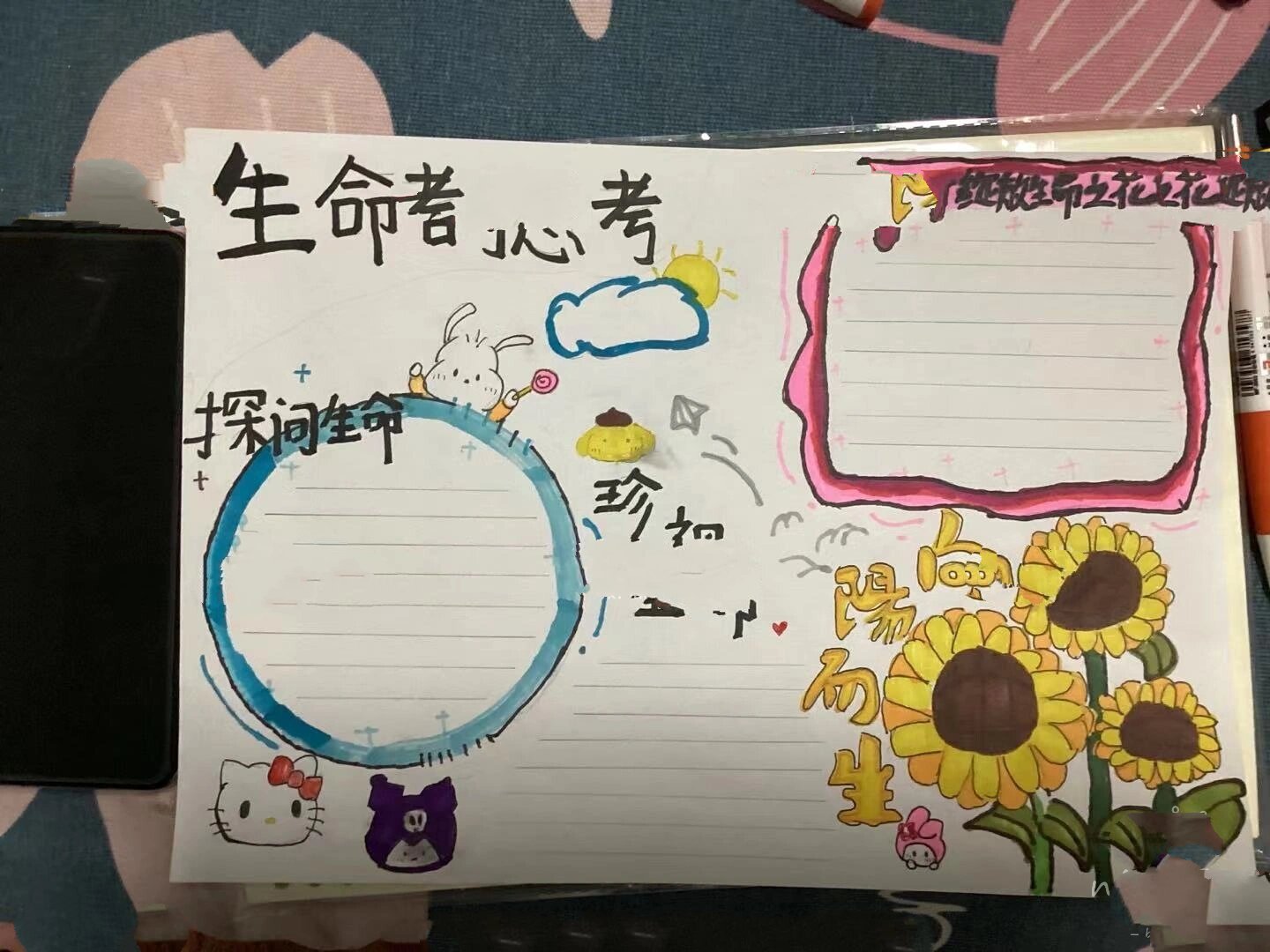 人教版七上政治单元-生命的思考小报