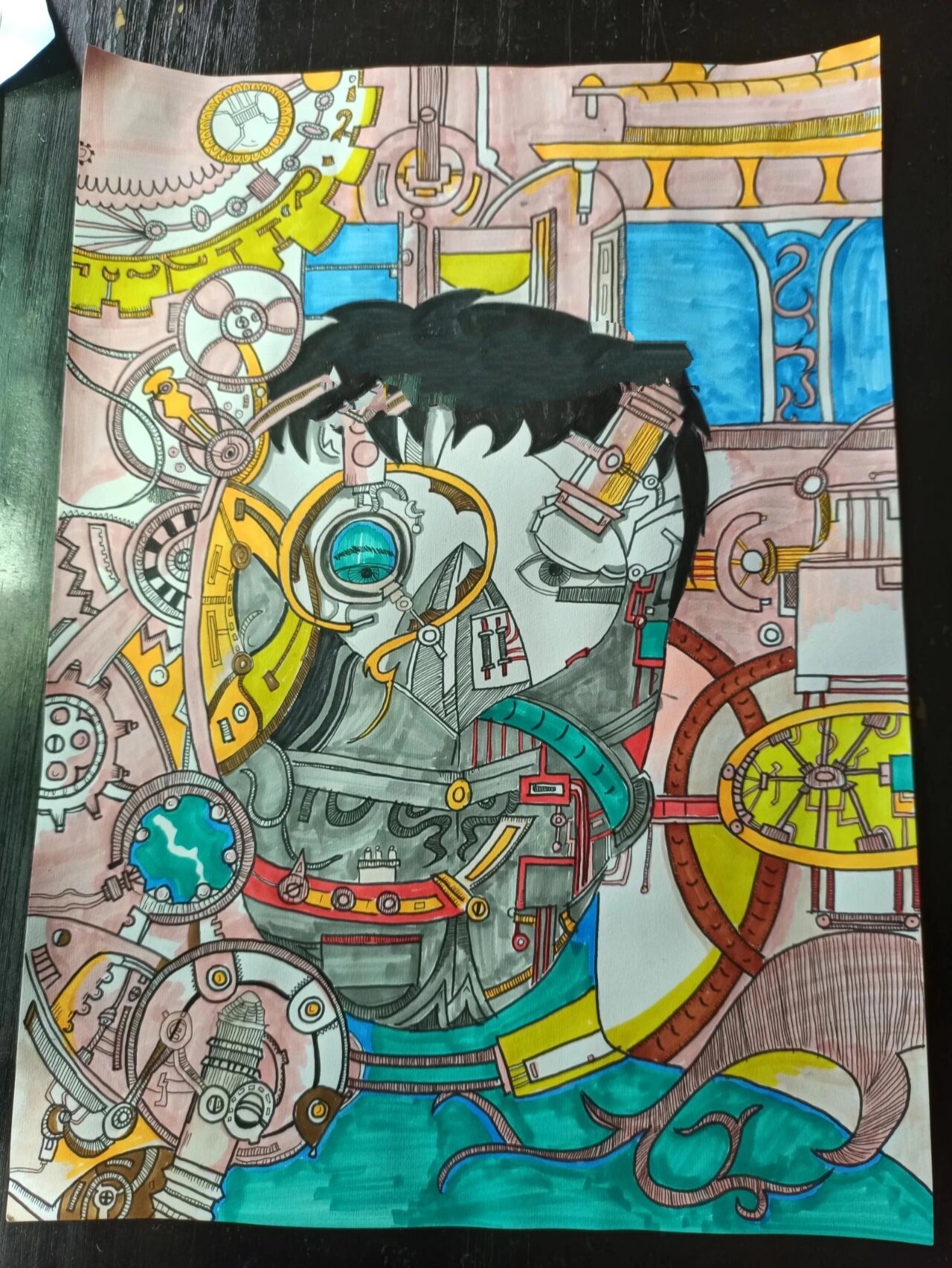 科学幻想绘画《病毒预警》