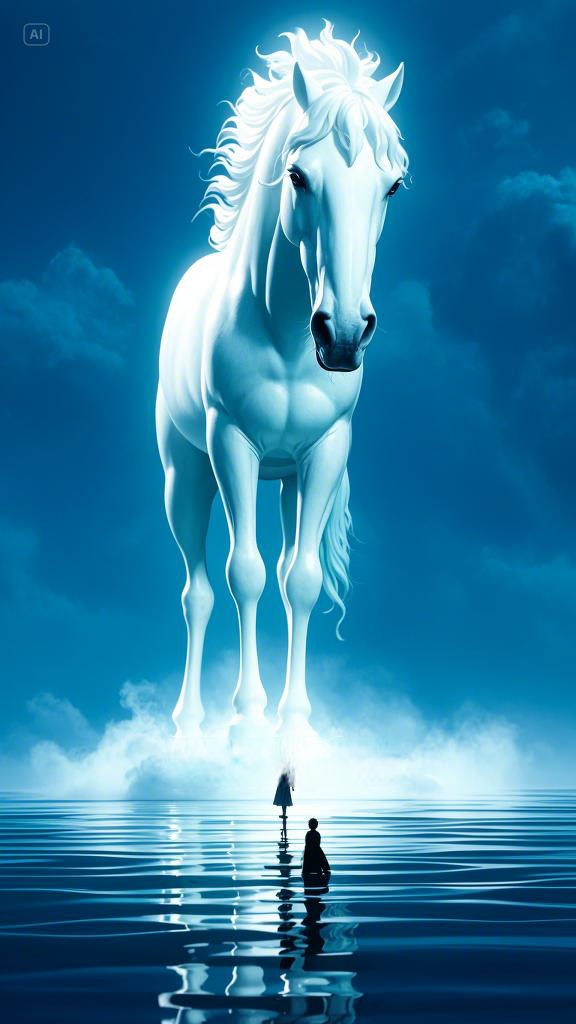 背景雾茫茫的海面,恐怖,梦幻,震撼,电影,超现实唯美意境 每一帧都是