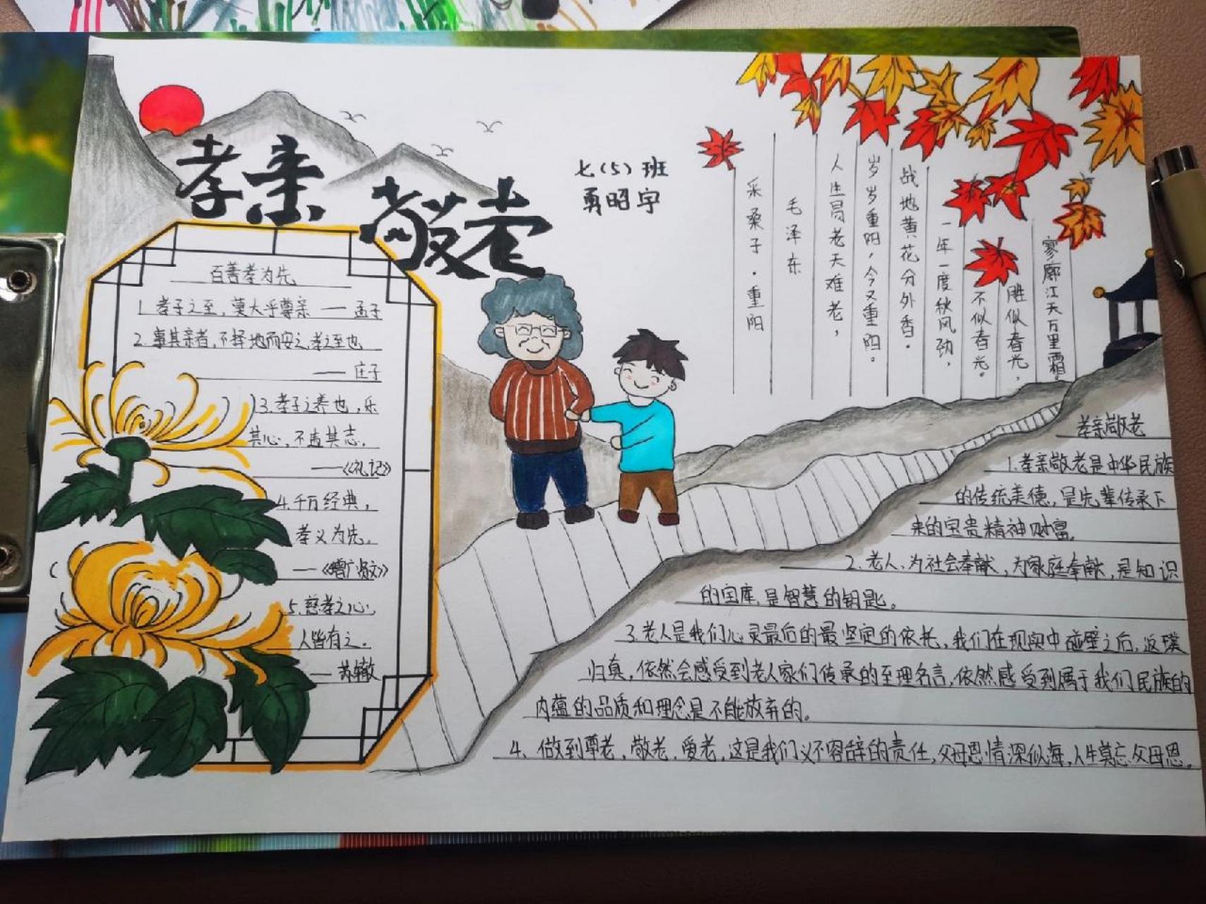 孝亲敬老初中生手抄报附线稿 每周一篇,放过老母亲吧 临摹的,谢谢的