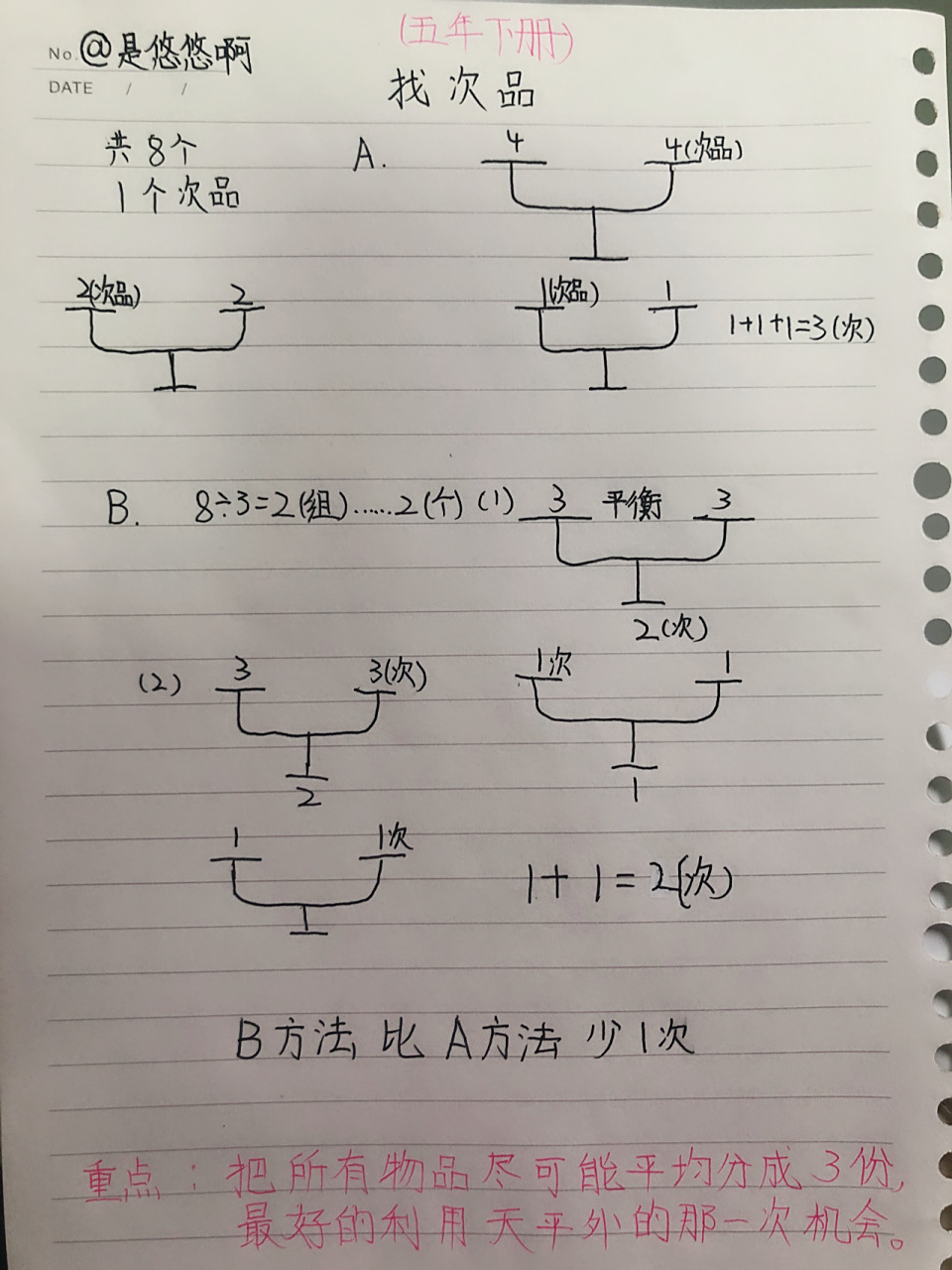 五下找次品 五年下册找次品知识点总结希望大家能用上.