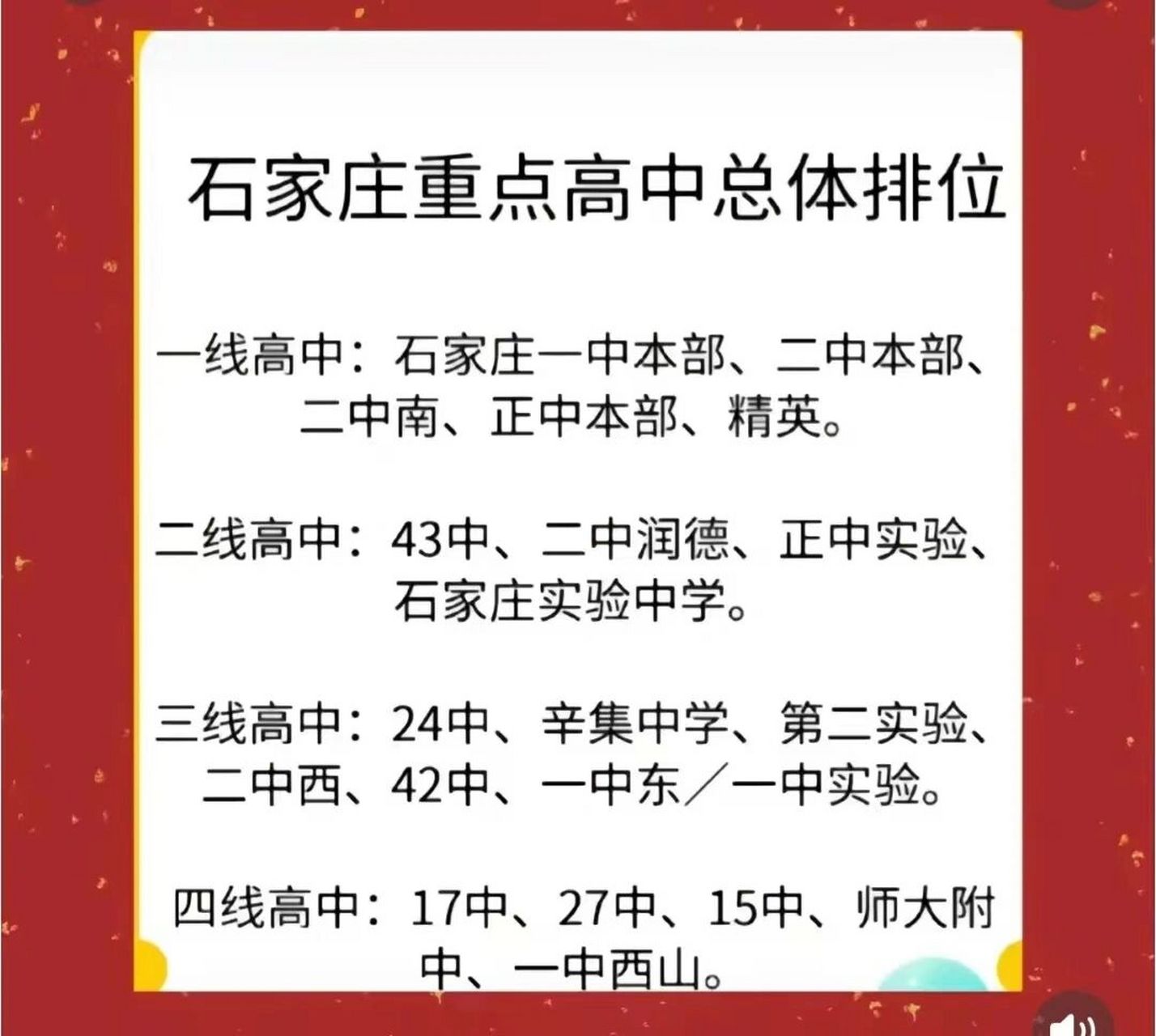 石家庄市重点高中排名有想法的家长93私信我哈