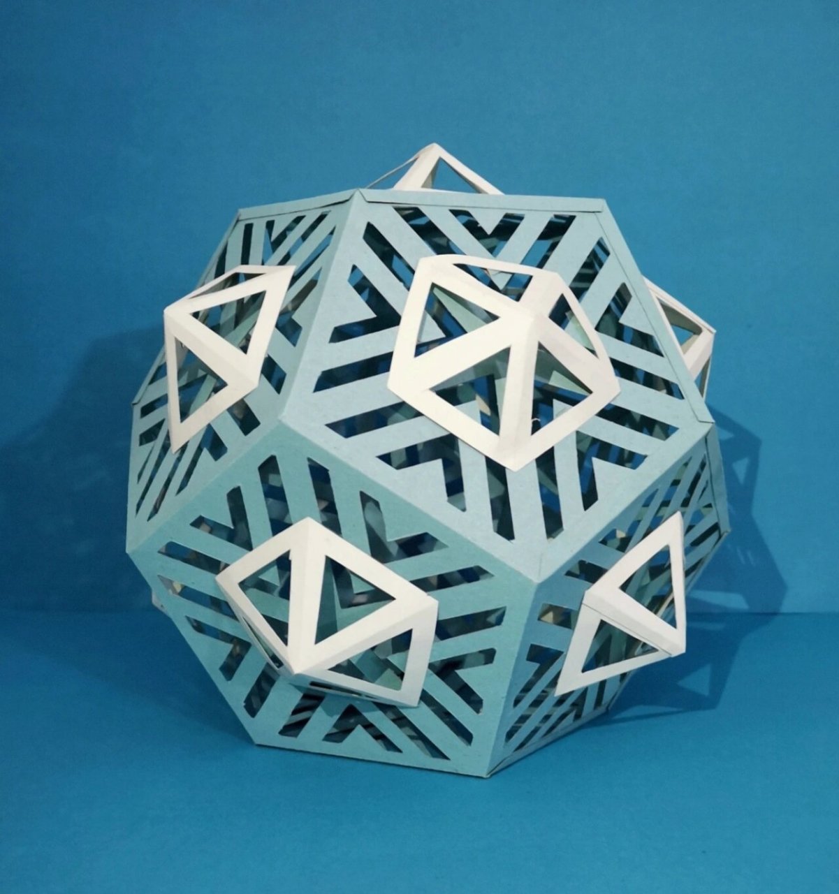 去年大一的立体构成作业"镂空十二面球体" 参考(原创围脖—"猫老实哪