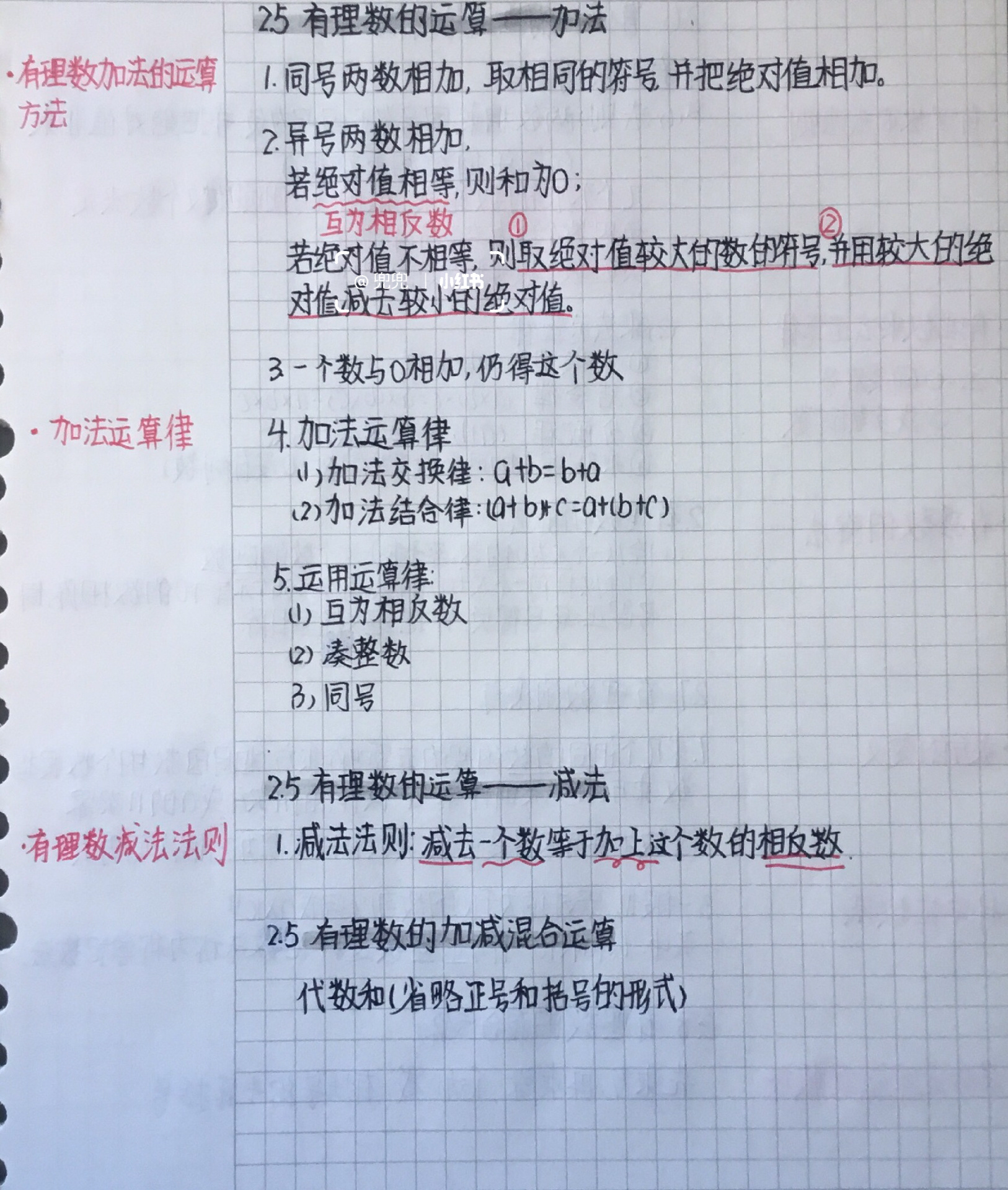 苏科版数学七年级上册第二章有理数笔记 hello!