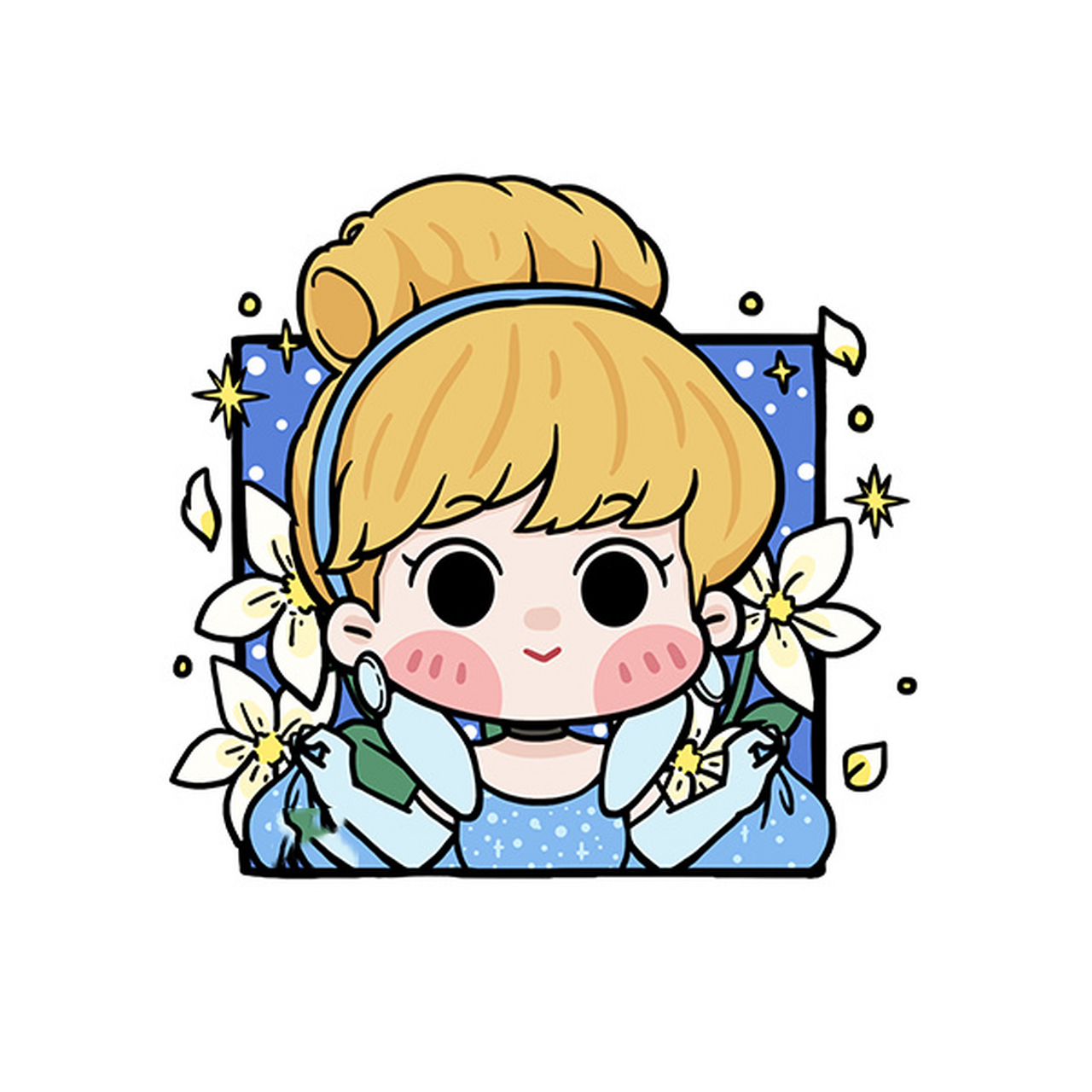 96萌小g爱涂鸦 迪士尼公主系列 q版卡通头 无水印头像,9215商用