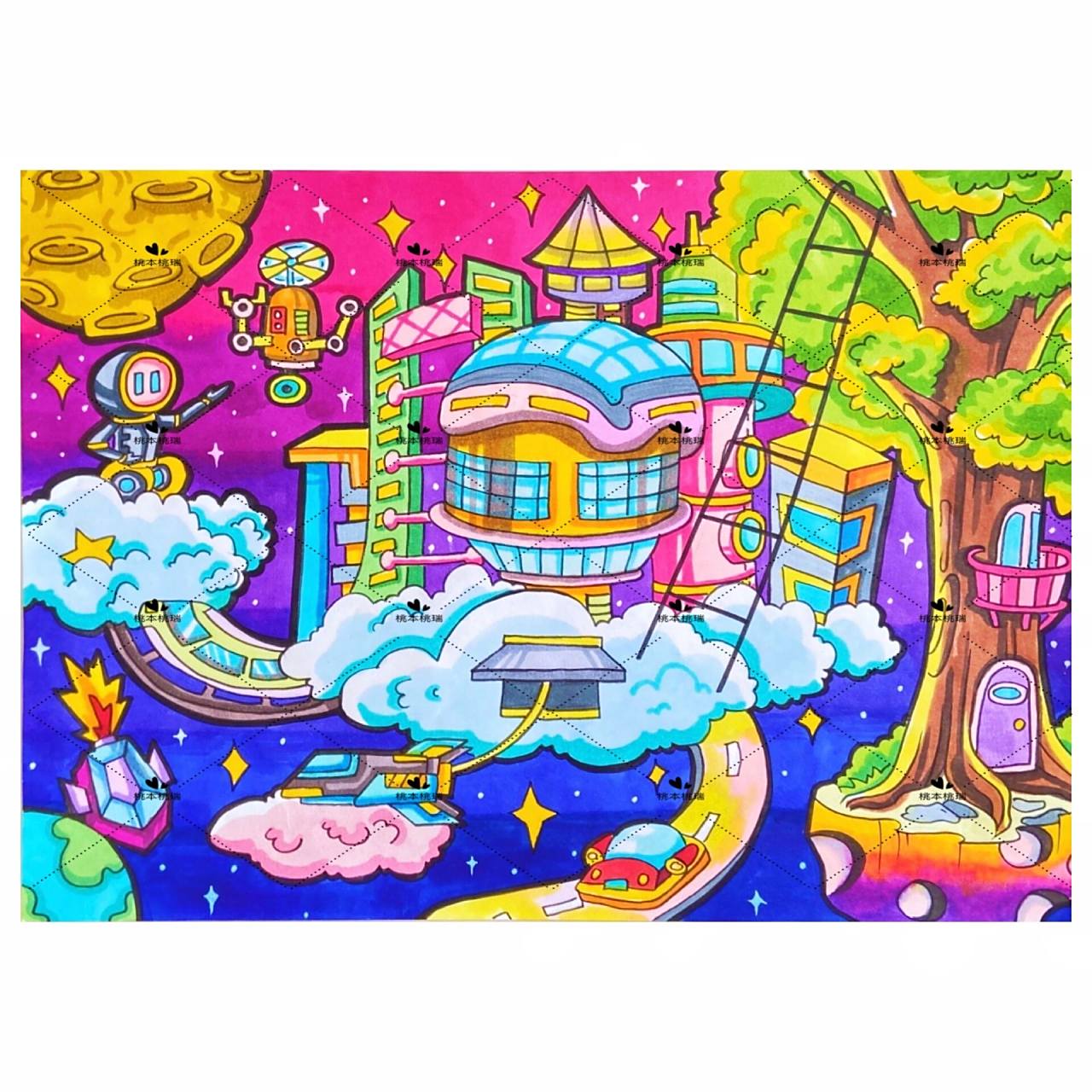 【204】儿童创意畅享画《未来城市》93售 和小朋友一起设计的一张