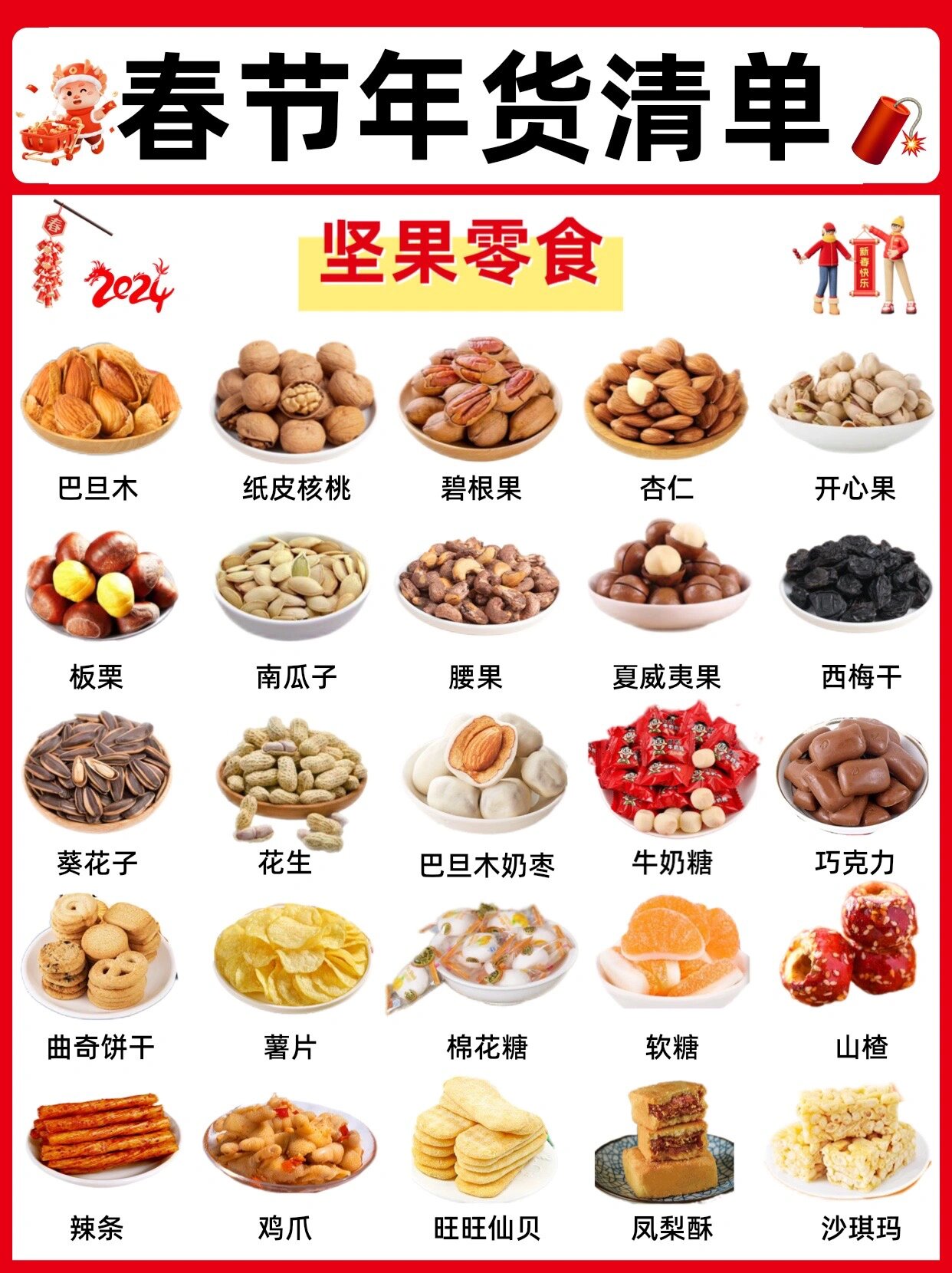 年货食材清单图片