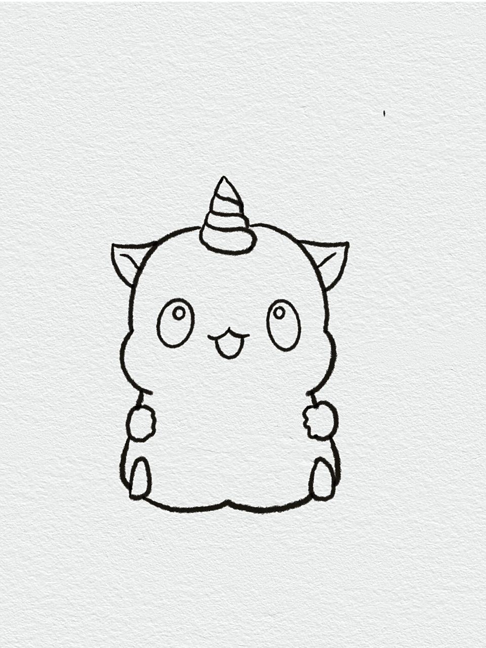 挑战100个简笔画|独角兽教程0615 一看就会,6步画可爱独角兽