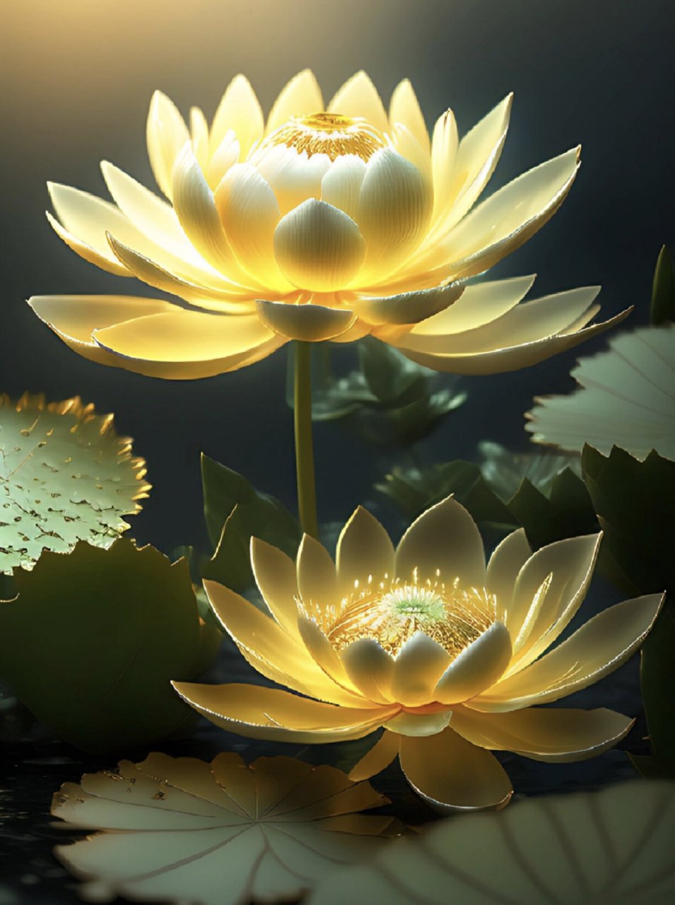 好运金莲,见者生财,壁纸可自取 #ai# #ai绘画# #绘画# #壁纸# #金莲花