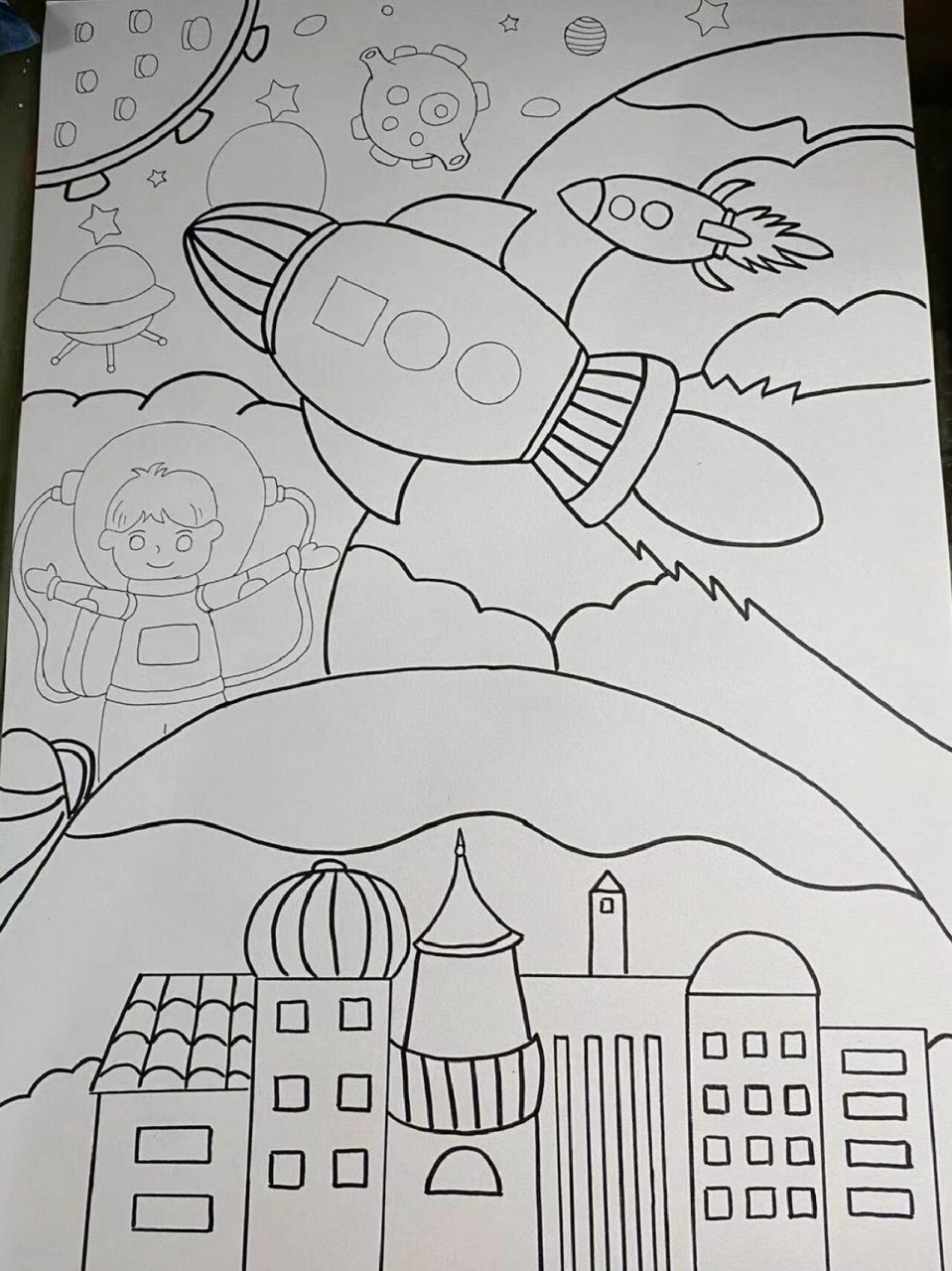 二年级小朋友的科幻画 二年级小朋友的科幻画,整整耗时两天