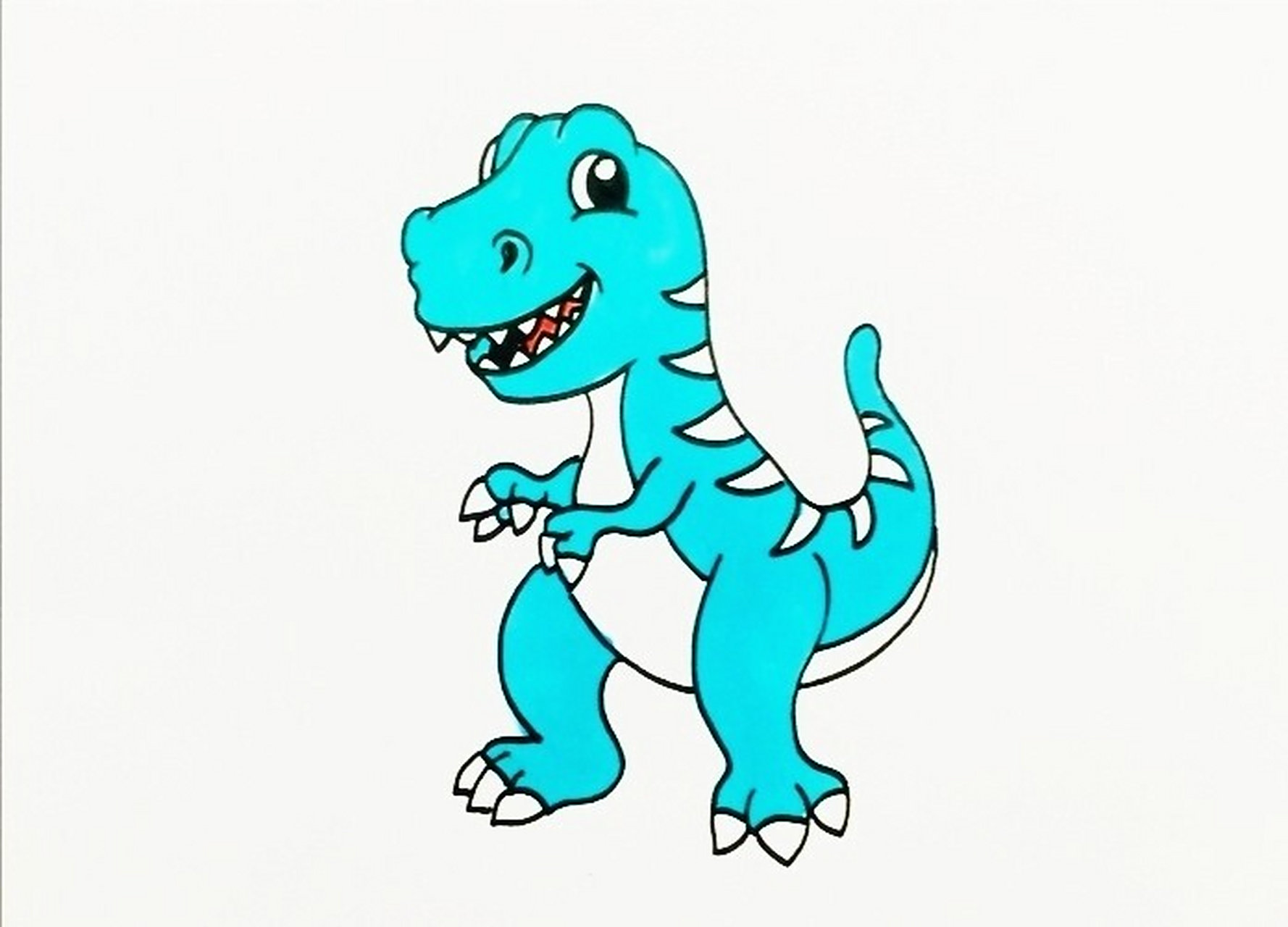 霸王龙简笔画 详细步骤来啦95959595 78先画出霸王龙张开