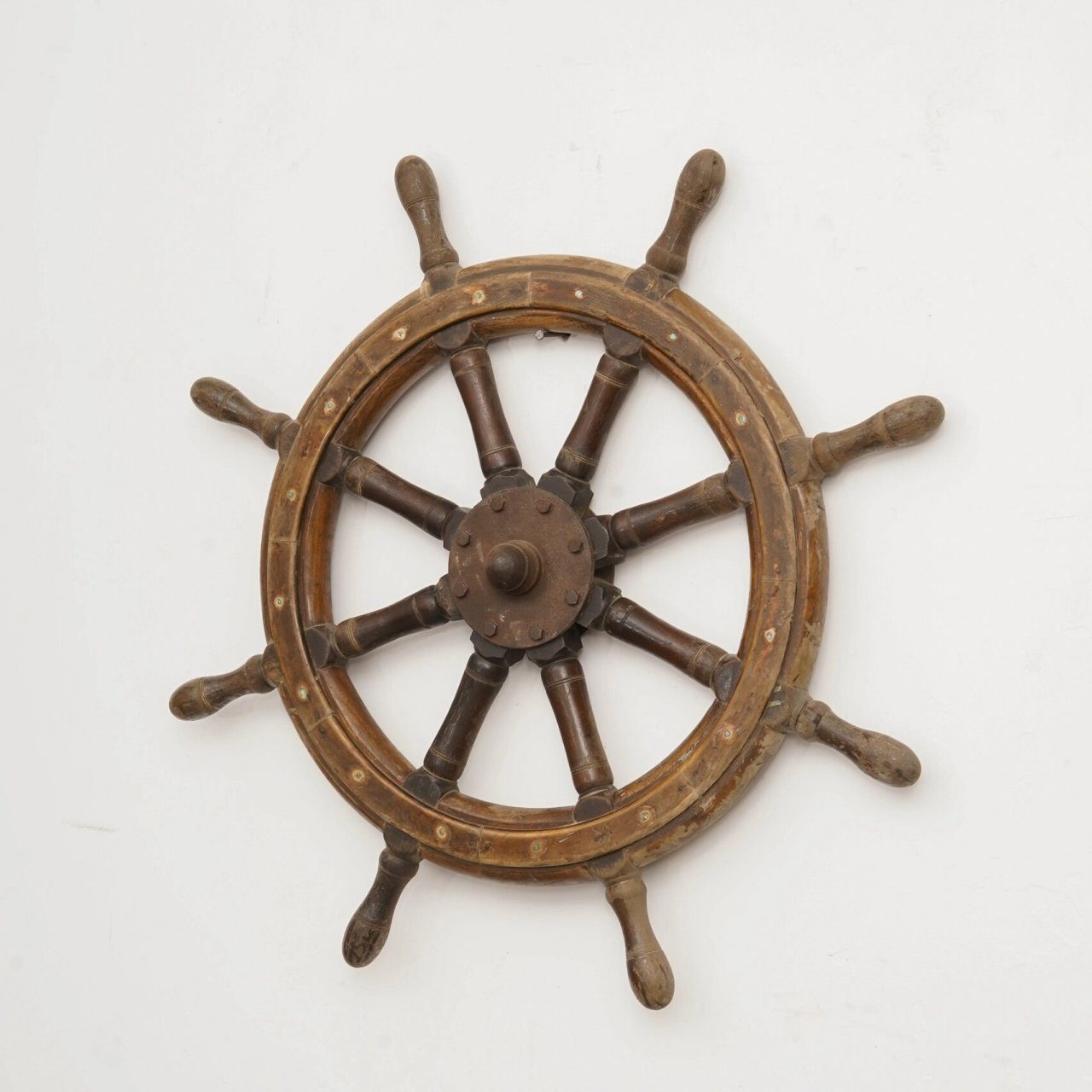 民国时期船木老船舵中古老家具古典装饰摆件 以前古代老船上面的船舵