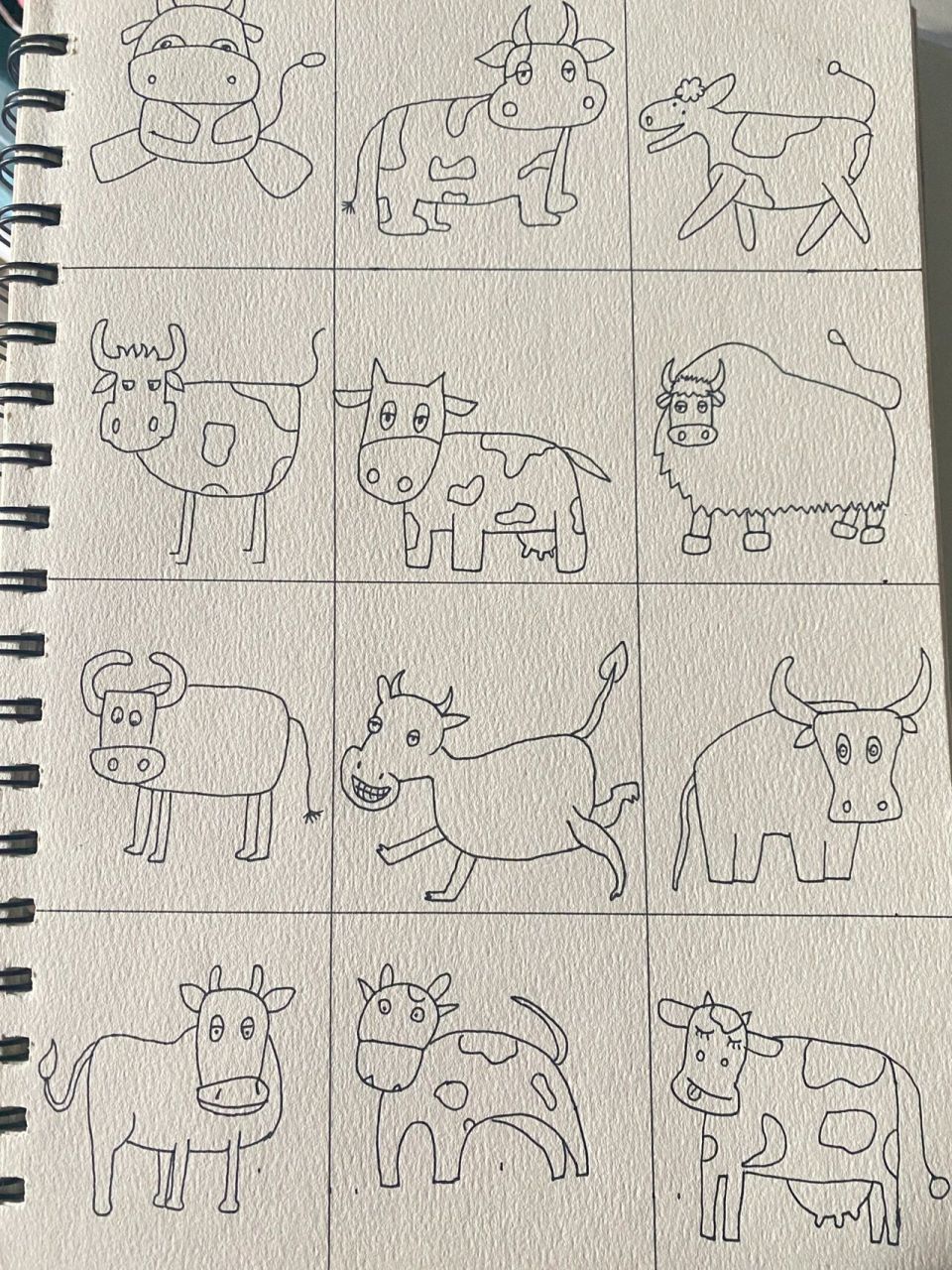 牛在河边喝水的简笔画图片