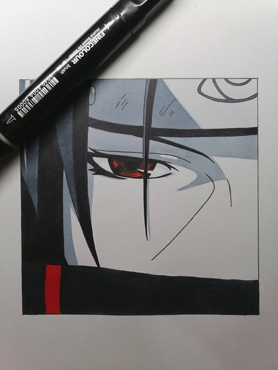 鼬过程 #火影忍者# #手绘教程# #宇智波鼬# 这个帅不帅