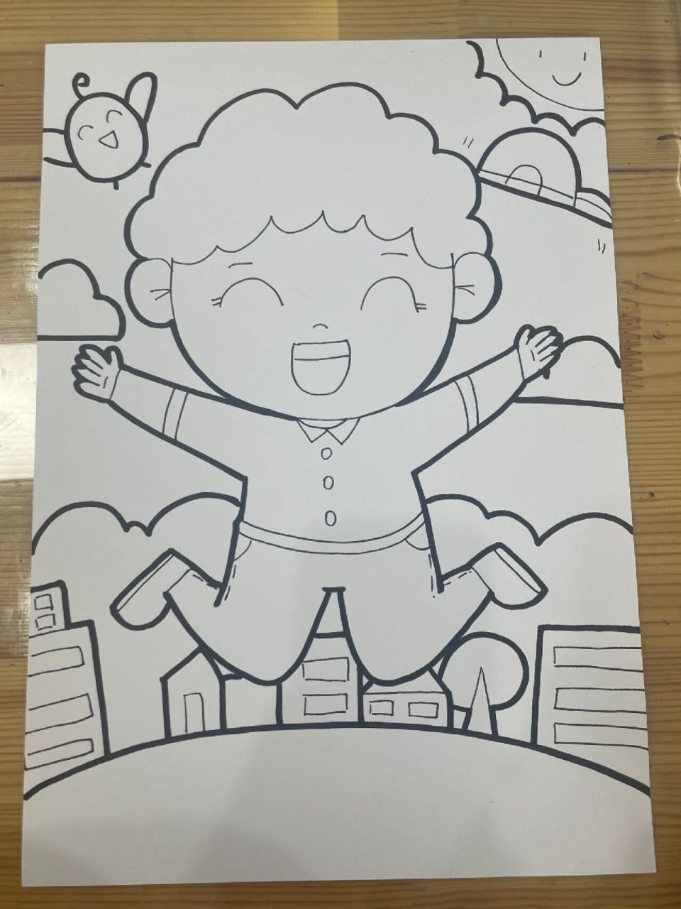 儿童画人物跳男孩动作解析