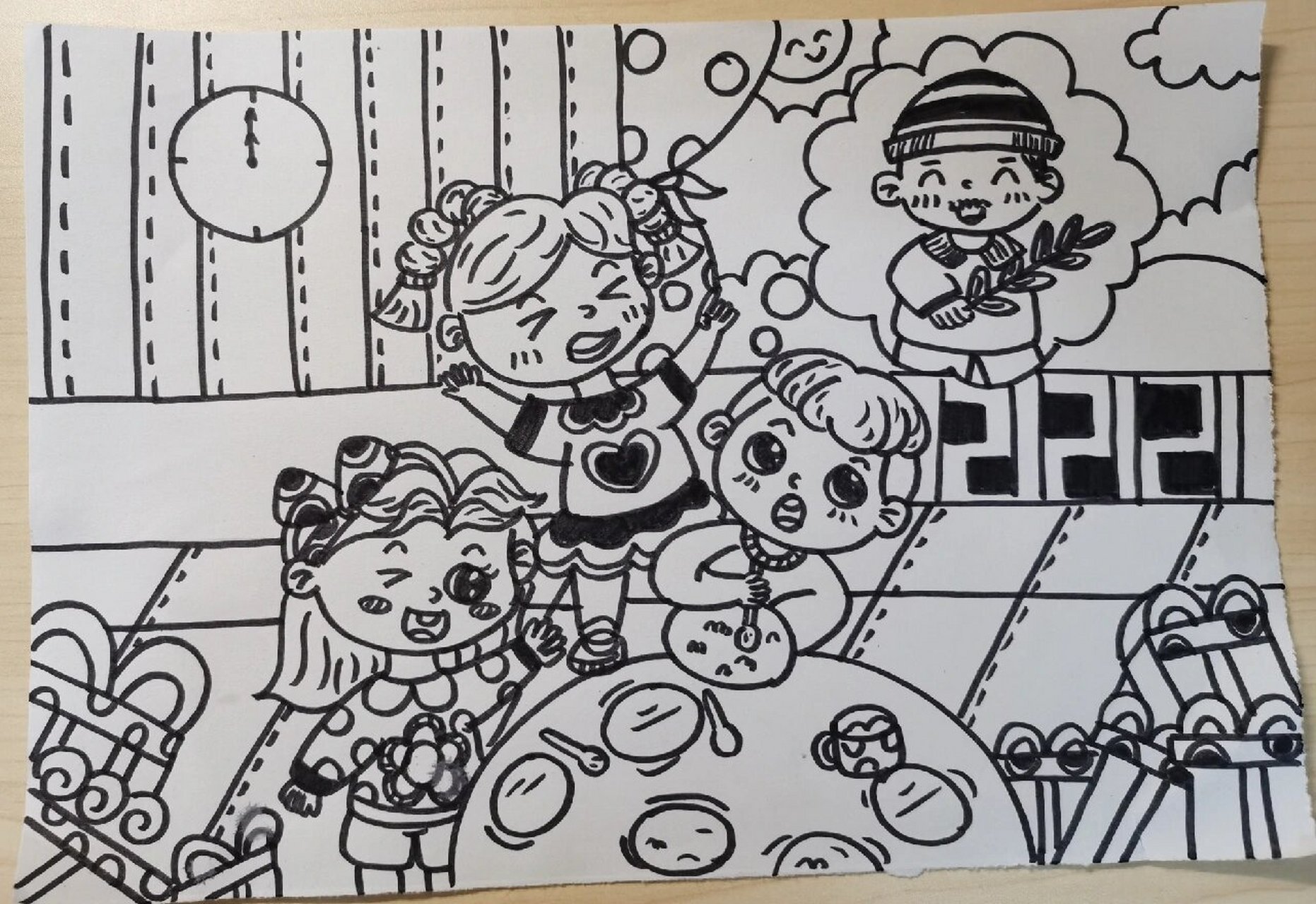 儿童画《吃饭》 小朋友要好好吃饭珍惜粮食哦～想想辛苦的农民伯伯