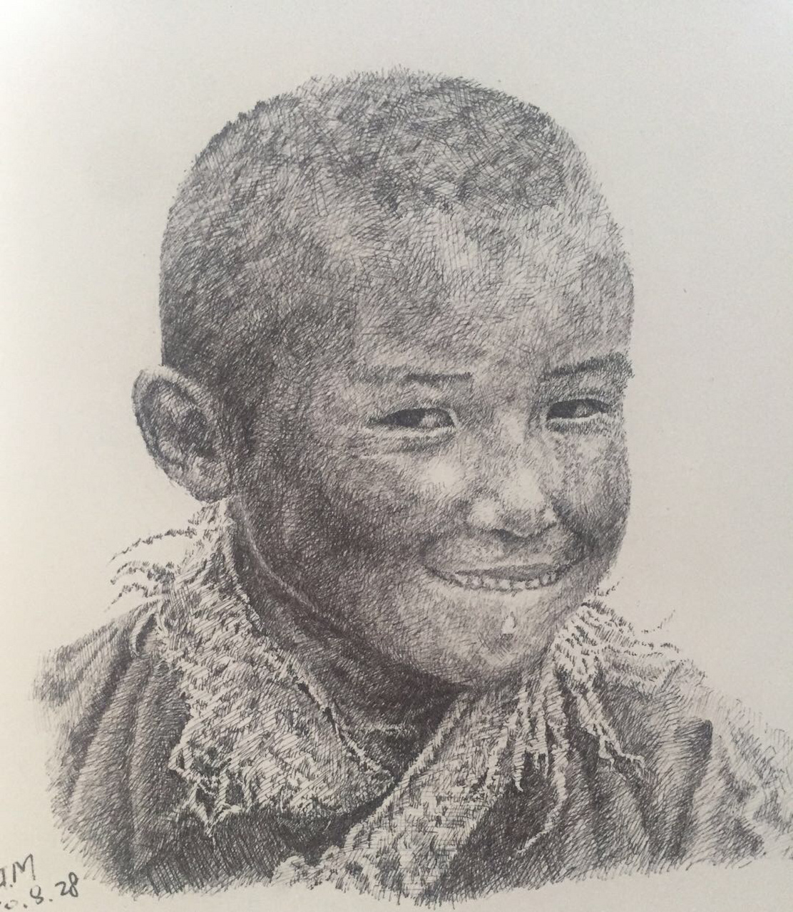 钢笔画人物肖像(之二) 钢笔画人的难度很大 主要是因为画错就没有办法