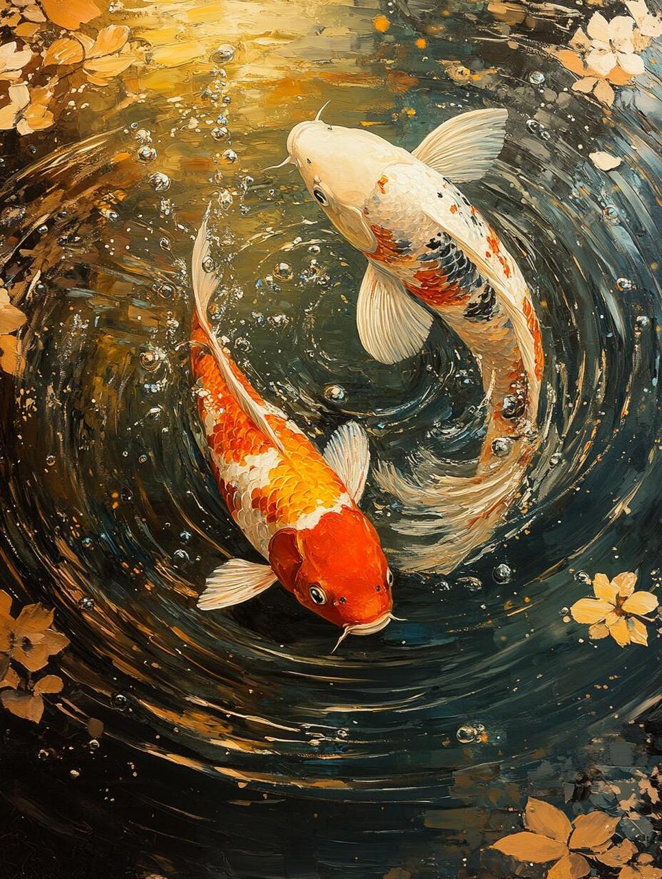 ai水彩|吉祥锦鲤