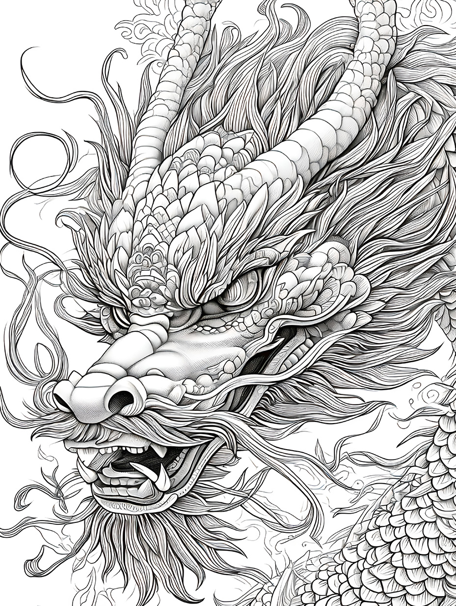 素描,速写,中国龙,龙图素材分享