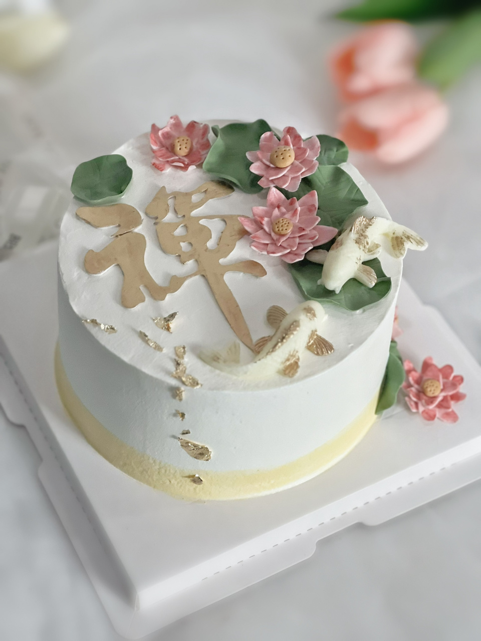 佛系,上供蛋糕|石家庄蛋糕订制 欢喜自在,菩提花开 (蛋糕上的莲花