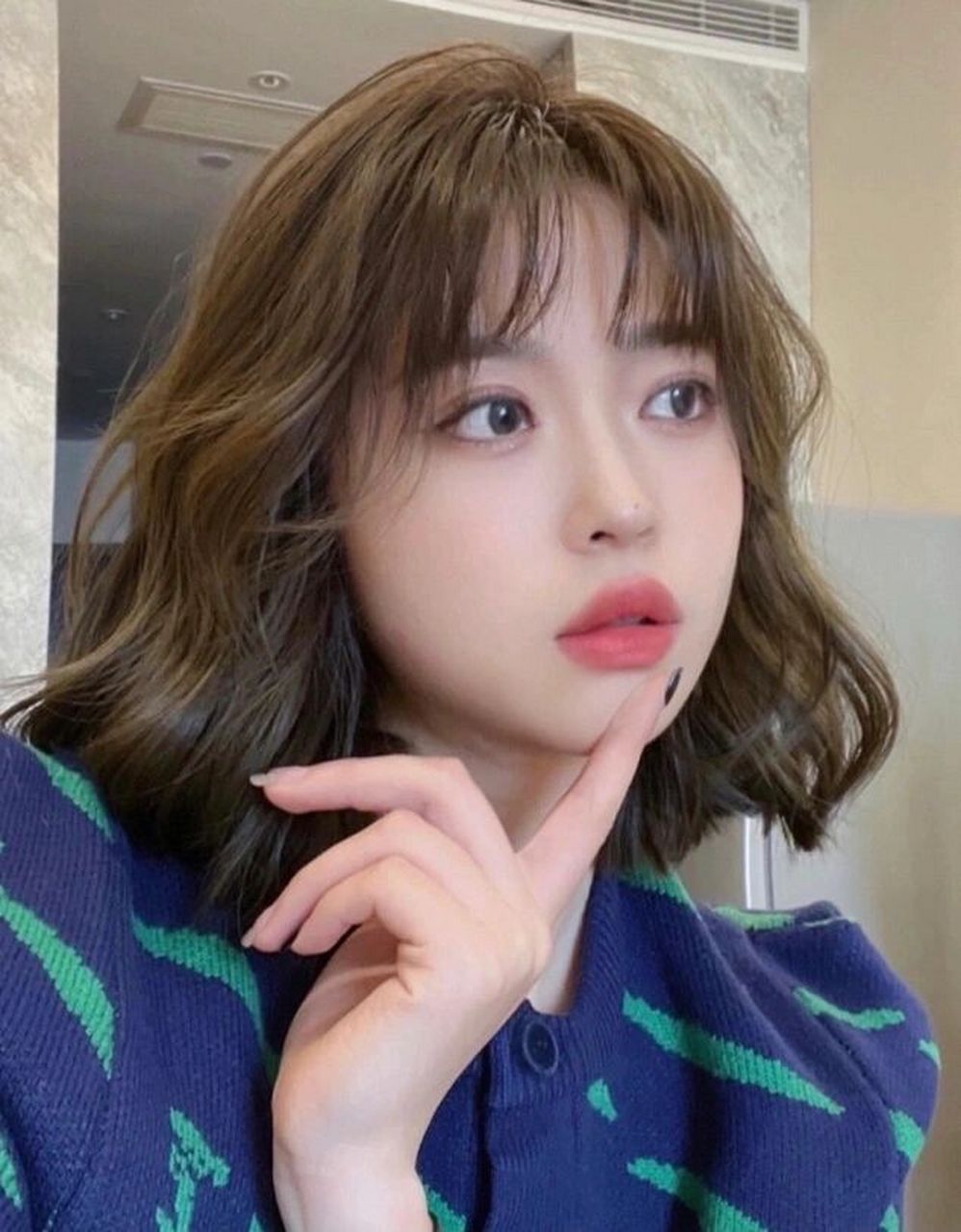 短发烫法式卷真的绝0269♀15少女甜美蓬松显小         93