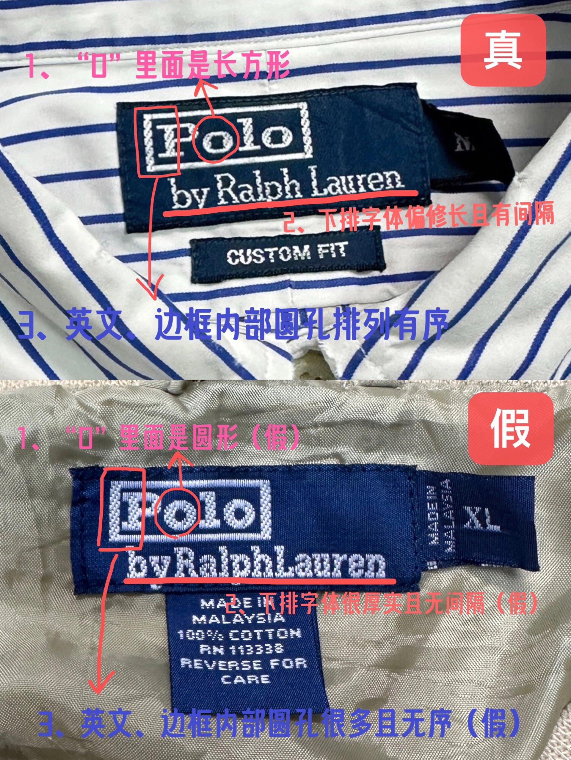 真假polo马标正品图片