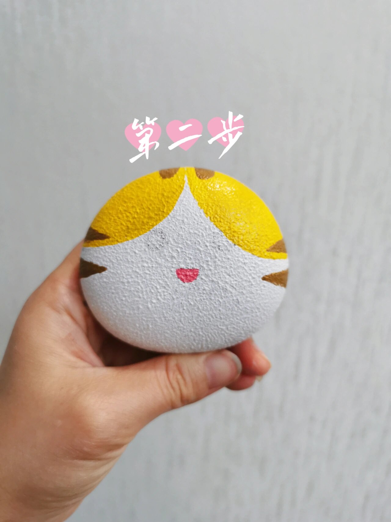 石头画|3步画只小猫咪,喵呜～ 新手就可以轻松画出一只小猫咪,简单易
