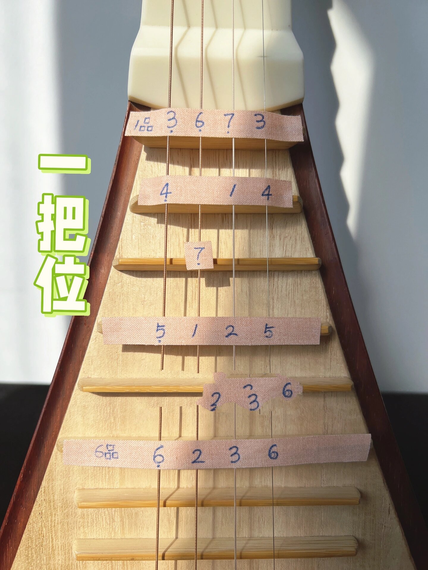 琵琶c调音位图,一次性学明白,简单易懂!