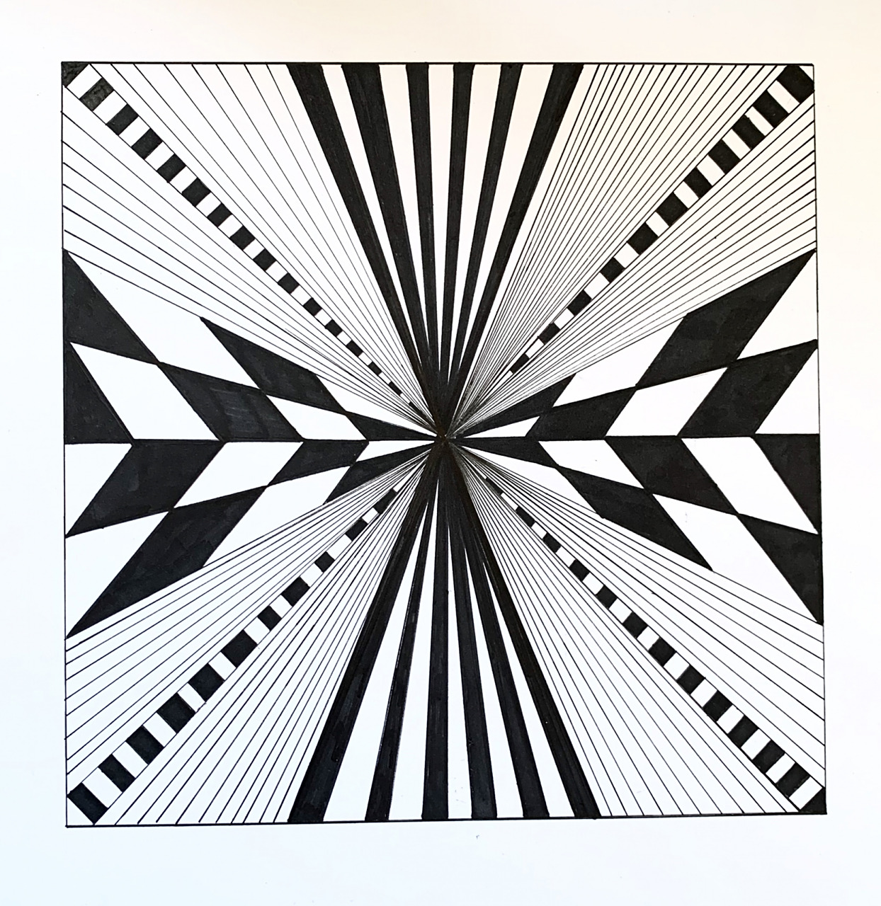 发射构成 平面作业 一开始的构图是临摹的 后来找不到图了 自己随意