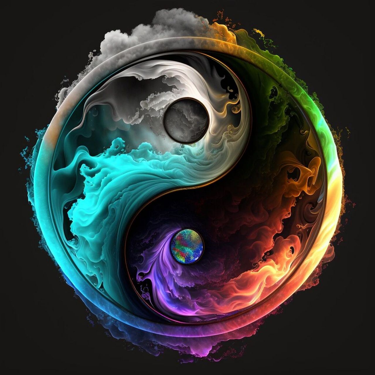 midjourney丨阴阳之道丨内附关键词 阴阳之道,乃是宇宙生生不息的根本