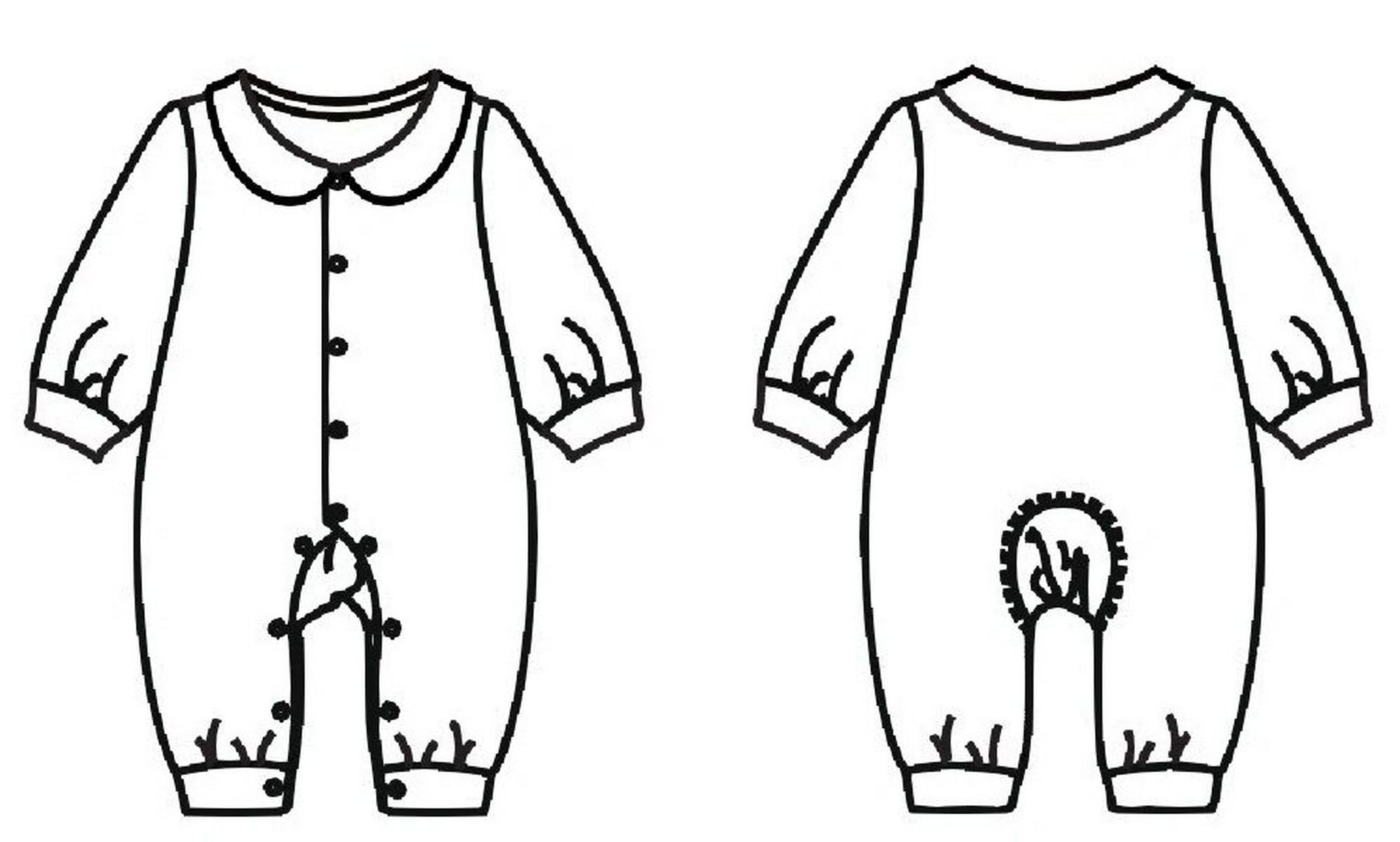 扁领婴儿连体服裁剪图分享 扁领婴儿连体服裁剪图分享 (1)适合年龄 3